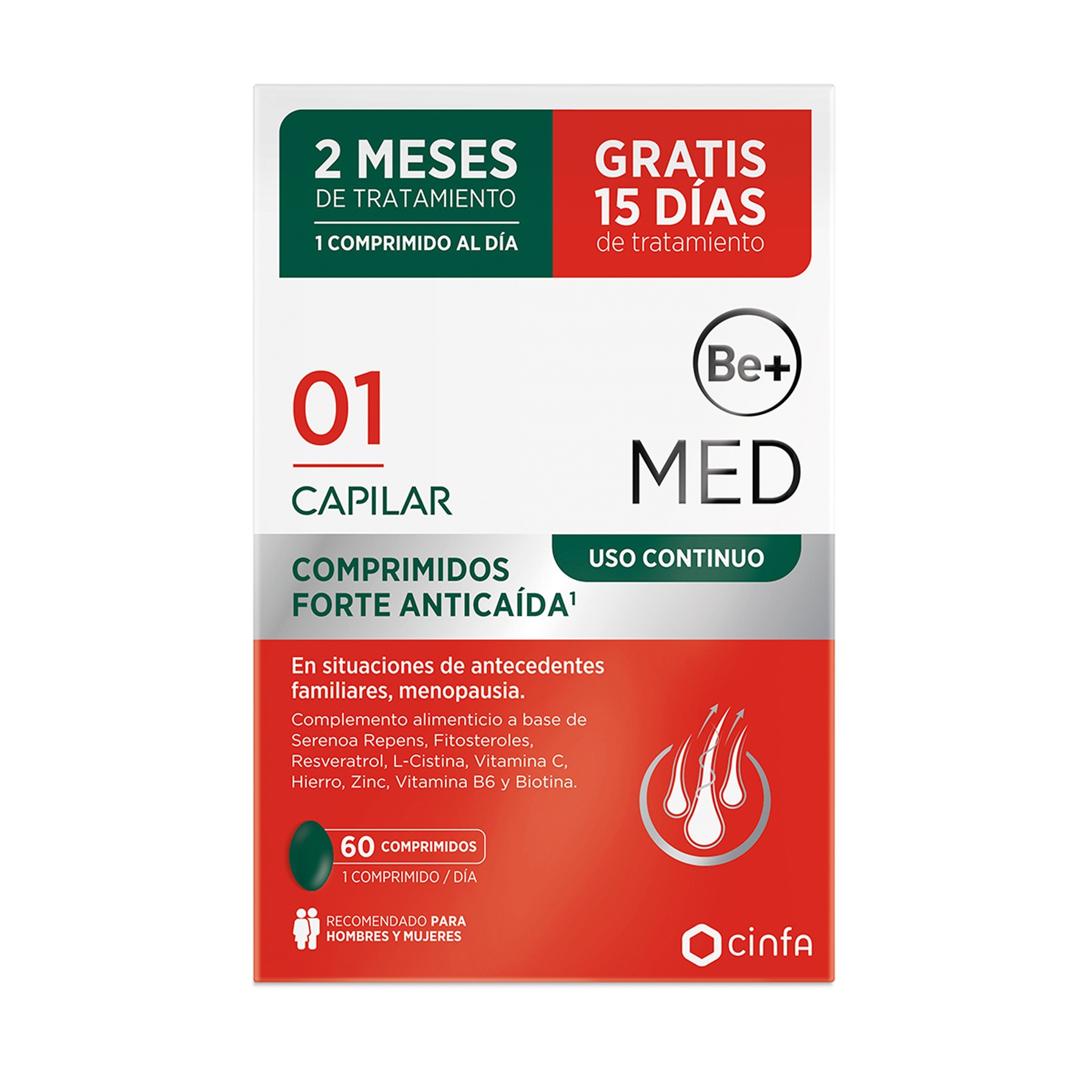 Be+Med capilar uso continuo forte 60 comprimidos