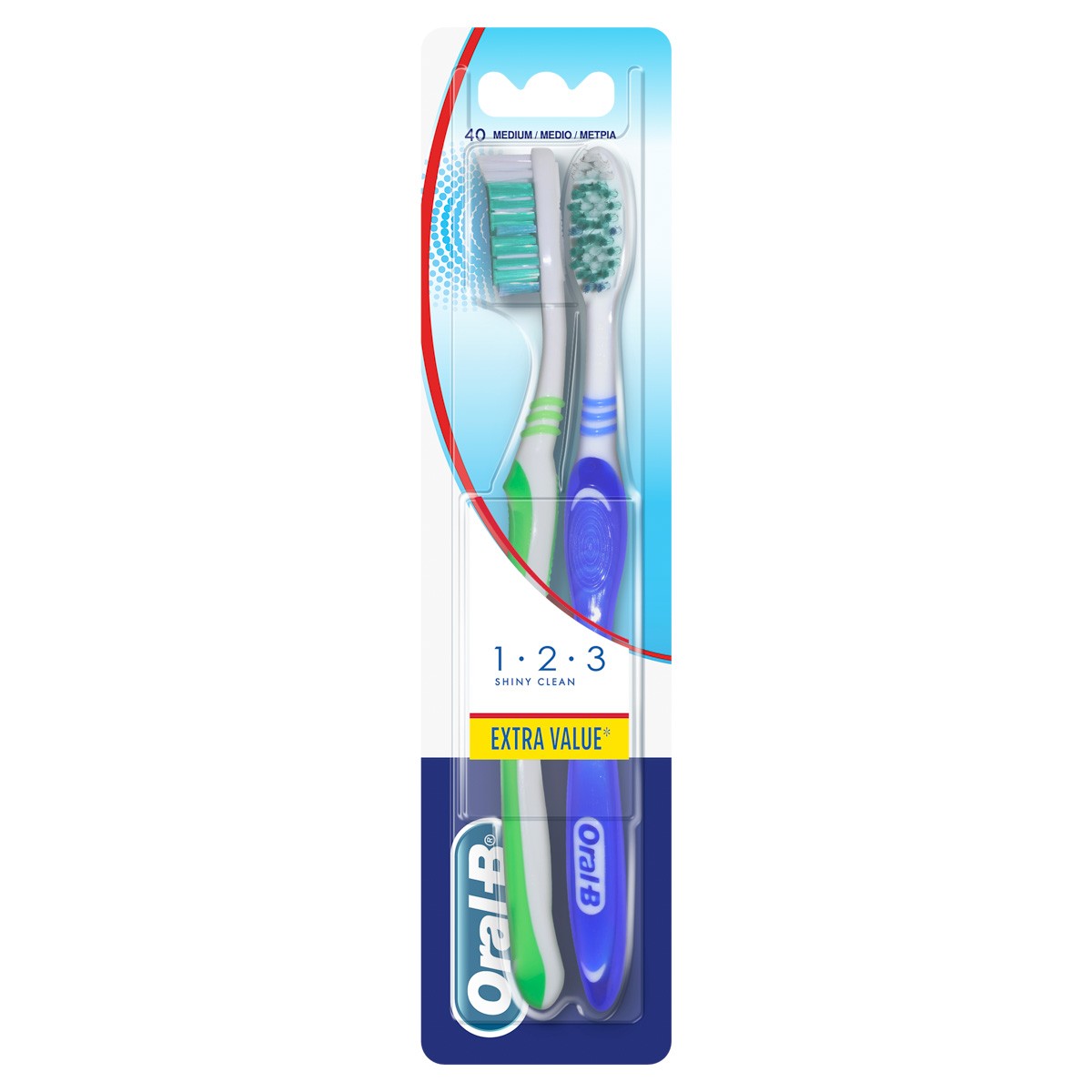 OralB cepillo 123 shiny clean duo medio